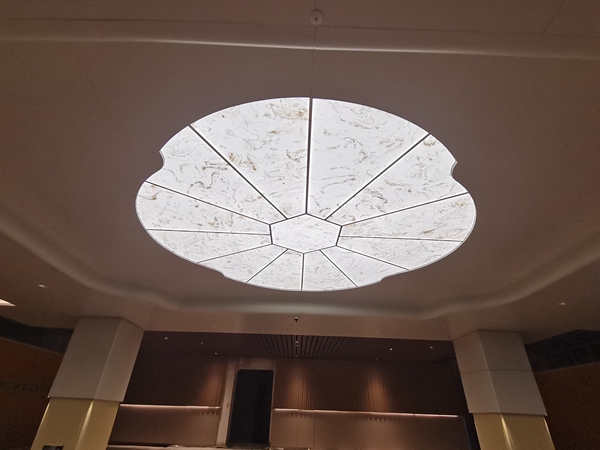 LED panel with onyx for ceiling light