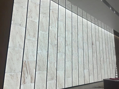 led panel backlit onyx stone wall